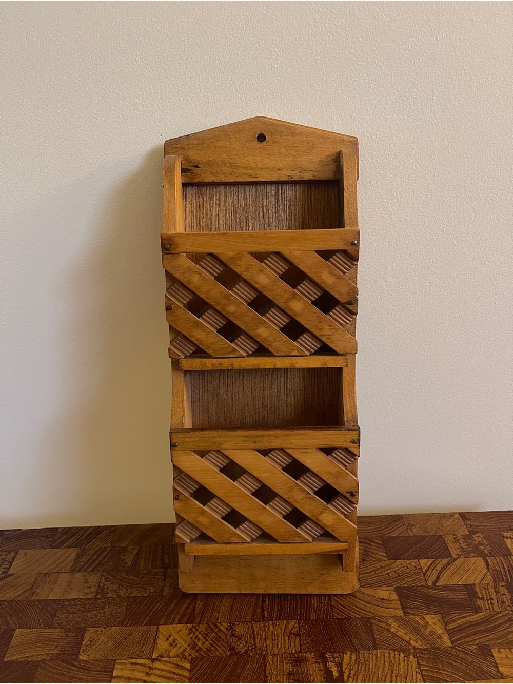 Vintage Wooden Letter Holder Wall Mount